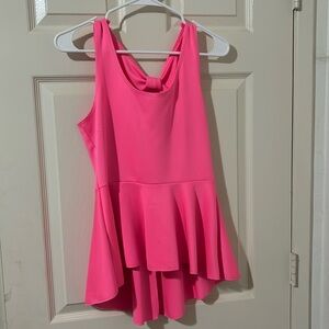 Neon Pink Peplum Top